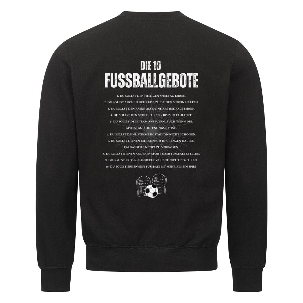 10 Fussballgebote - Unisex Sweatshirt-Fanspirit